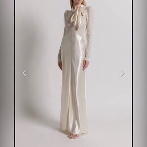 ALBERTA FERRETTI Elegant White Satin Long Dress